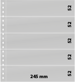 Lindner Omnia Einsteckblatt mit 5 Streifen (52 mm) pro Seite, weiß, 10er-Packung