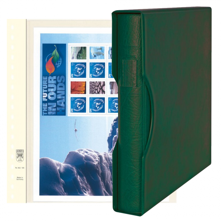 Lindner Komplettangebot: Ringbinder-Set REGULAR (1124) in Grün inkl. 2x 10er-Packungen T-Blanko-Blätter 1 Tasche 290 mm