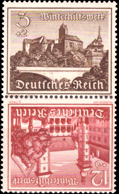 Briefmarken Deutsches Reich 1939, Zd-Mi. SK 36 (730+735 y), Zusammendrucke aus MHB 66, Postfrisch