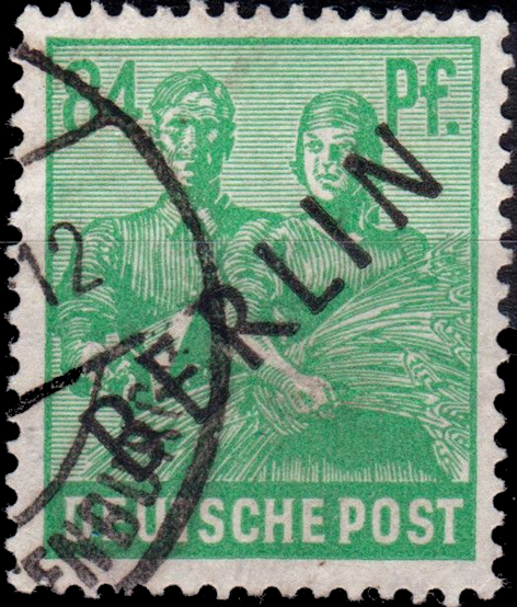 Briefmarken Berlin 1948, Mi.Nr. 16, Freimarkenserie II mit schwarzem Aufdruck, Gestempelt