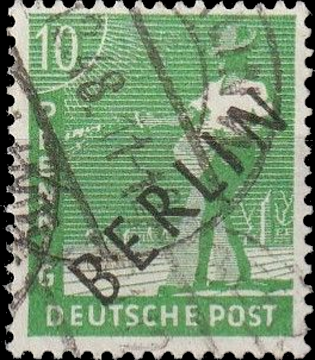 Briefmarken Berlin 1948, Mi.Nr. 4, Freimarkenserie II mit schwarzem Aufdruck, Gestempelt
