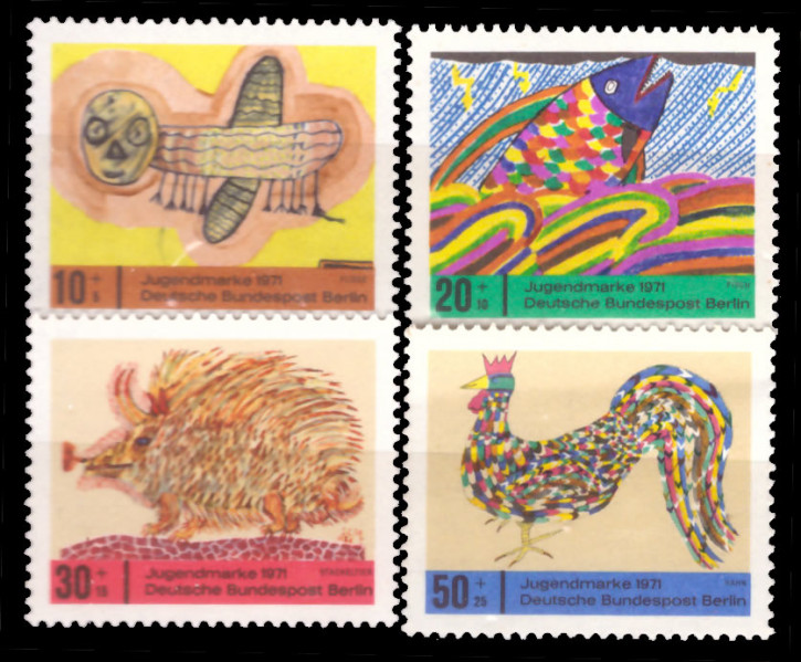 Briefmarken Berlin 1971, Mi.Nr. 386-389,  Jugend: Kinderzeichnungen. Postfrisch
