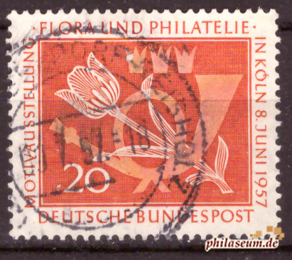 Briefmarken BRD (Bund) 1957, Mi.Nr. 254, Briefmarkenausstellung. Gestempelt