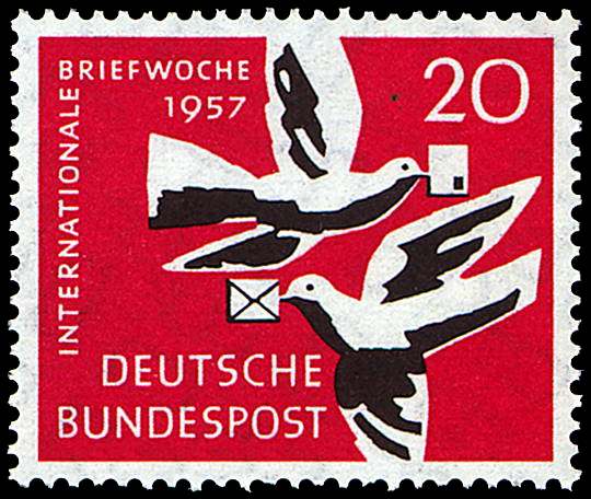 Briefmarken BRD (Bund) 1957, Mi.Nr. 276, Internationale Briefwoche. Postfrisch