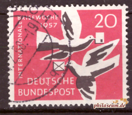 Briefmarken BRD (Bund) 1957, Mi.Nr. 276, Internationale Briefwoche. Gestempelt