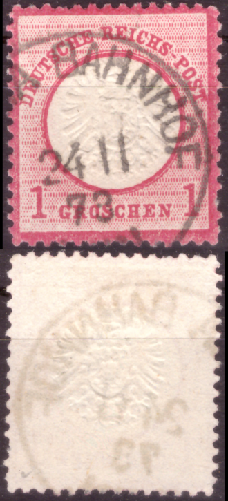 Briefmarken Deutsches Reich 1872, Mi.Nr. 19, Freimarken: Adler mit großem Brustschild, Gestempelt