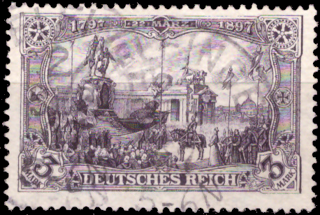 Briefmarken Deutsches Reich 1902, Mi.Nr. 80A, Freimarken: Deutsches Kaiserreich (II); Inschrift „DEUTSCHES REICH“, Gestempelt