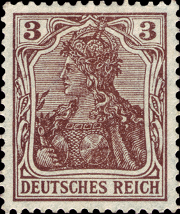 Briefmarken Deutsches Reich 1905, Mi.Nr. 84 I - Friedensdruck, Freimarken: Germania, Postfrisch