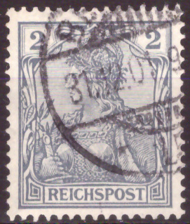 Briefmarken Deutsches Reich 1900, Mi.Nr. 53, Germania-Ausgabe (I), Inschrift "Reichspost", Gestempelt