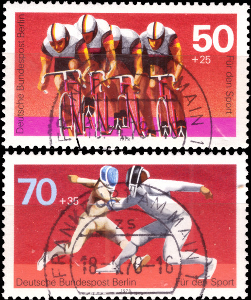 Briefmarken Berlin 1978, Mi.Nr. 567-568, Sporthilfe. Gestempelt