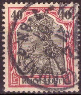 Briefmarken Deutsches Reich 1900, Mi.Nr. 60, Germania-Ausgabe (I), Inschrift "Reichspost", Gestempelt