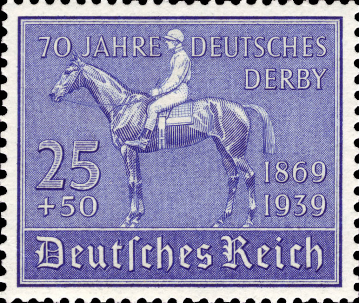 Briefmarken Deutsches Reich 1939, Mi.Nr. 698, 70 Jahre Deutsches Derby, Postfrisch