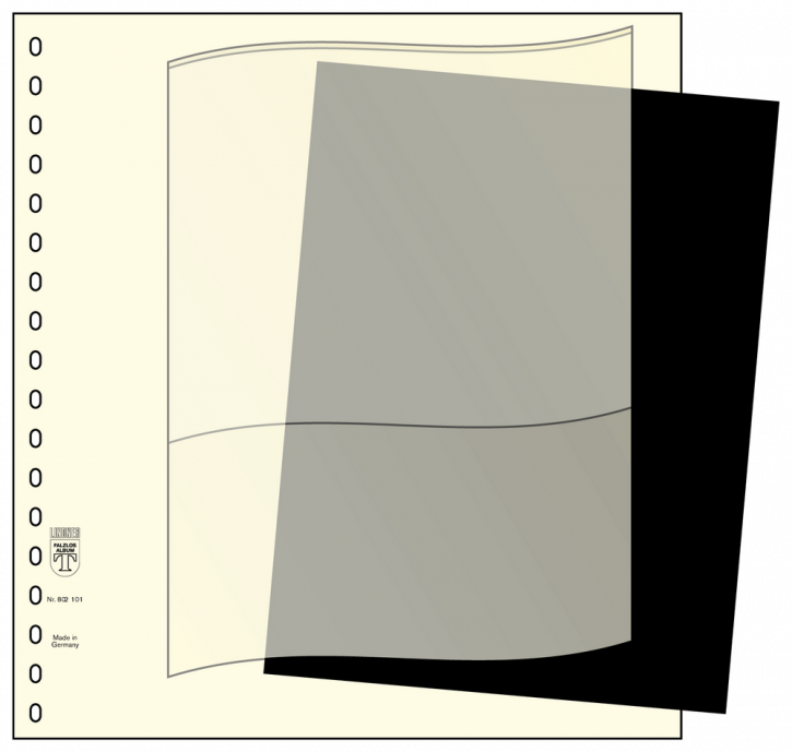 Lindner Beschriftungsblätter, Format 249 x 183 mm, schwarz, 100er-Pack