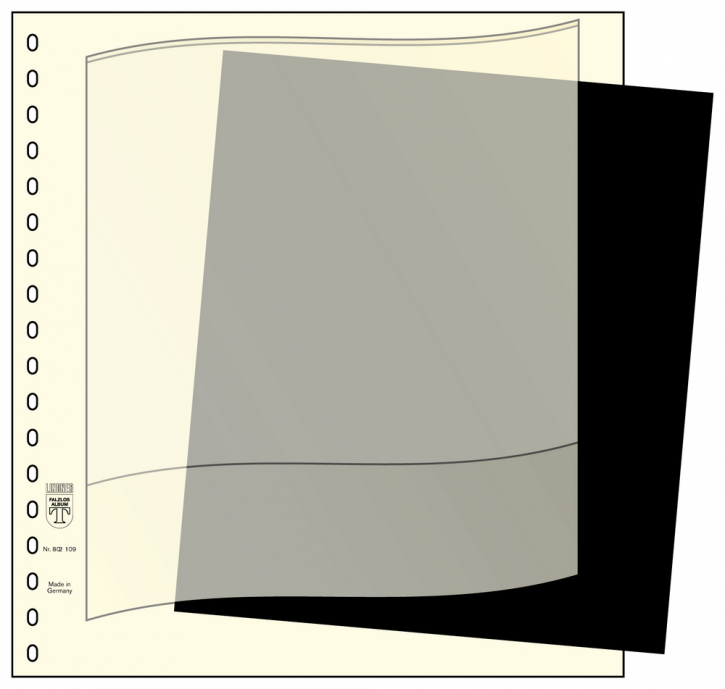 Lindner Beschriftungsblätter, Format 249 x 215 mm, schwarz, 100er-Pack