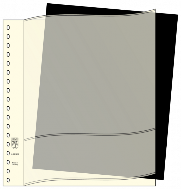 Lindner Beschriftungsblätter, Format 296 x 231 mm, schwarz, 100er-Pack