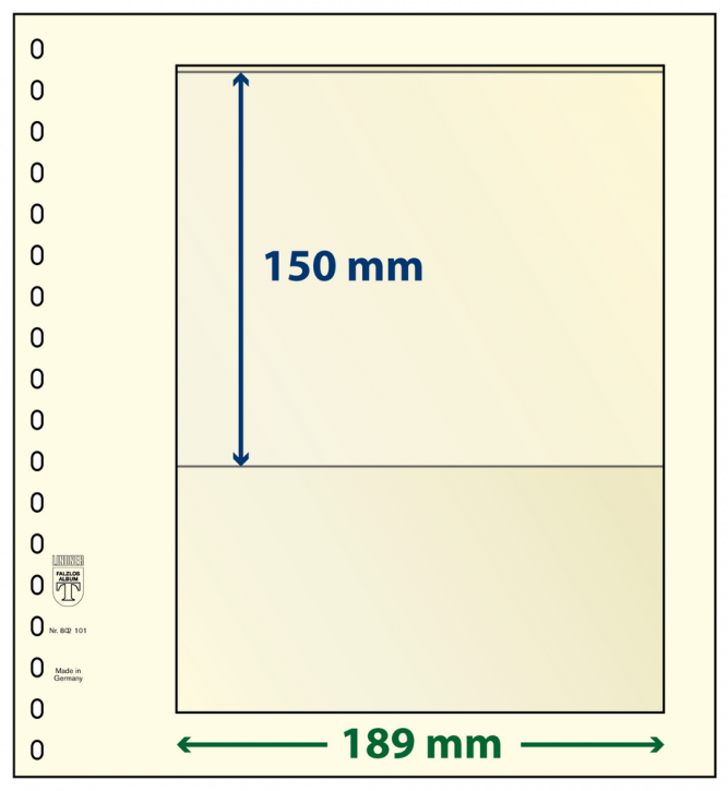 Lindner T-Blanko-Blätter mit 1 Tasche: 150 mm - 10er-Packung