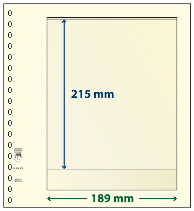 Lindner T-Blanko-Blätter mit 1 Tasche: 215 mm - 10er-Packung