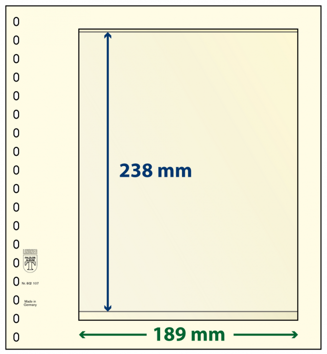 Lindner T-Blanko-Blätter mit 1 Tasche: 238 mm