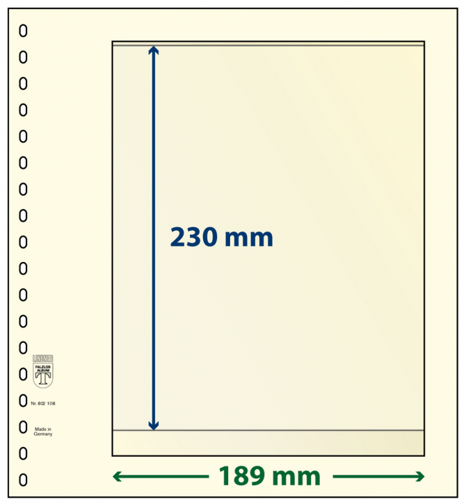 Lindner T-Blanko-Blätter mit 1 Tasche: 230 mm - 10er-Packung