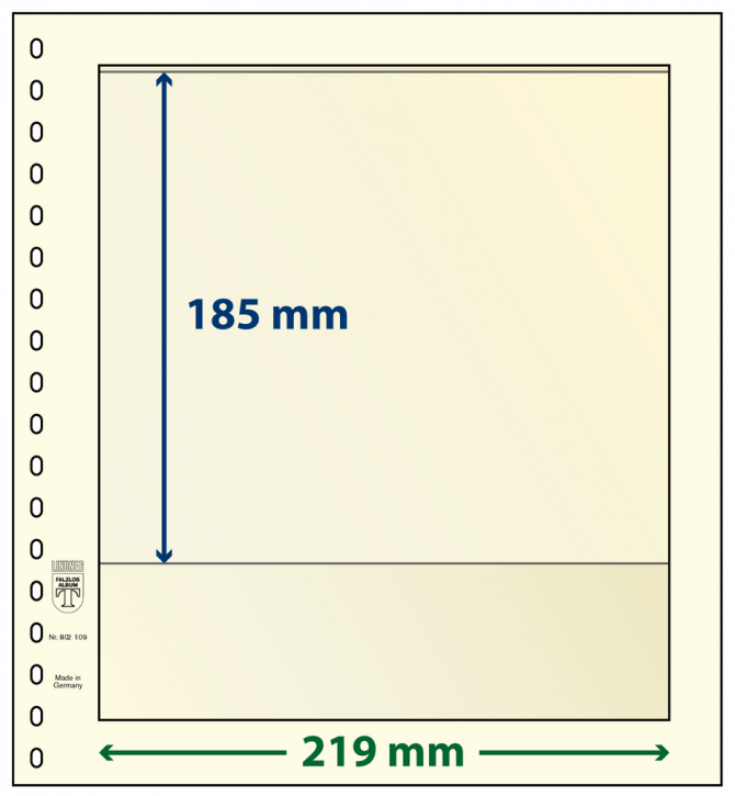 Lindner T-Blanko-Blätter mit 1 Tasche: 185 mm - 10er-Packung