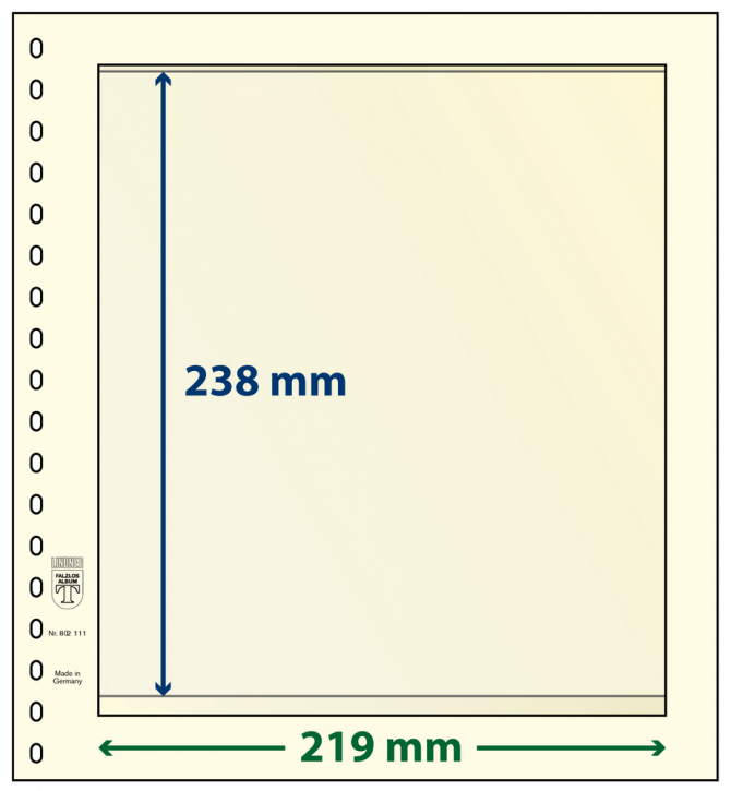 Lindner T-Blanko-Blätter mit 1 Tasche: 238 mm - 10er-Packung