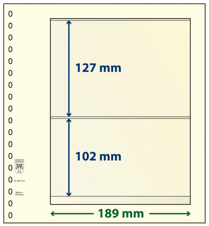 Lindner T-Blanko-Blätter mit 2 Streifen: 102 mm