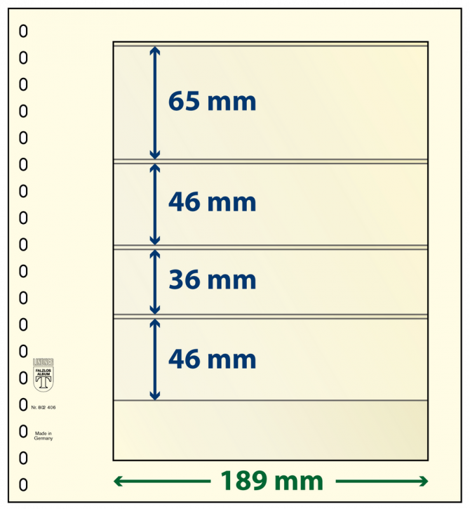 Lindner T-Blanko-Blätter mit 4 Streifen: 46 mm