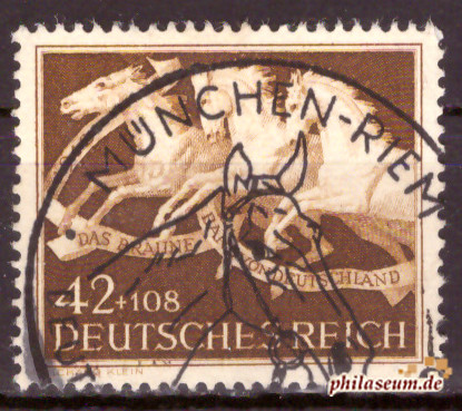 Briefmarken Deutsches Reich 1942, Mi.Nr. 815, das Braune Band von München, Gestempelt