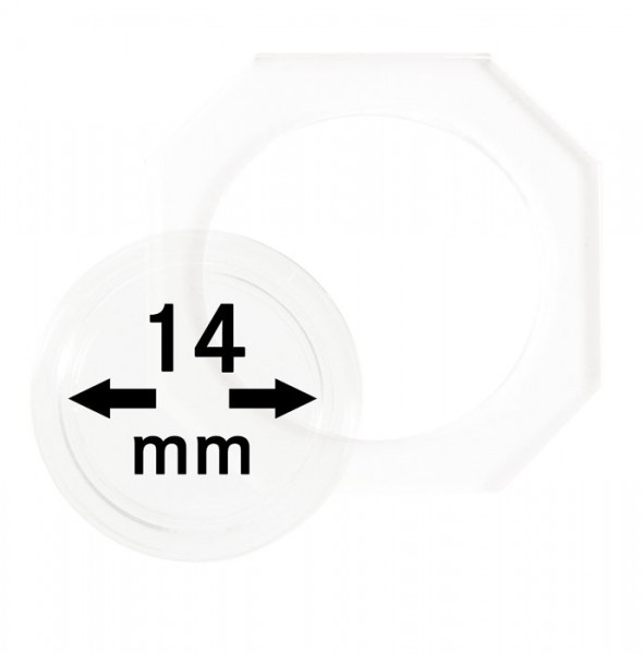 Lindner OCTO-Münzkapseln 14 mm, 2er-Packung