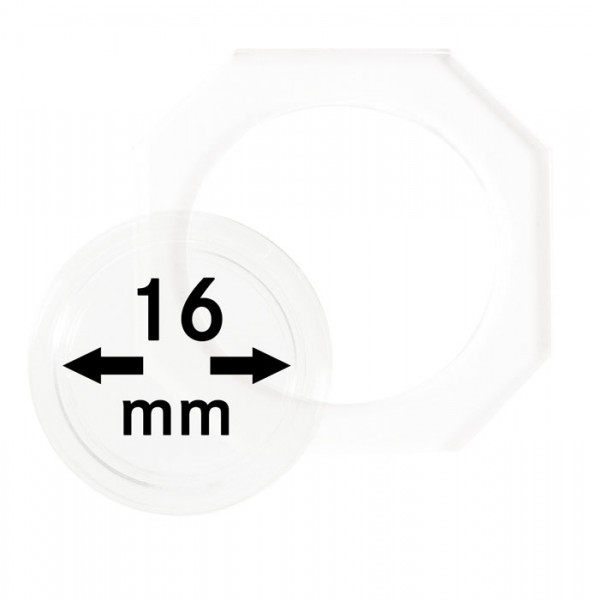 Lindner OCTO-Münzkapseln 16 mm, 2er-Packung