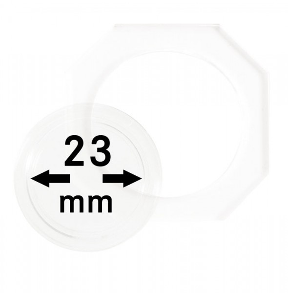 Lindner OCTO-Münzkapseln 23 mm, 2er-Packung