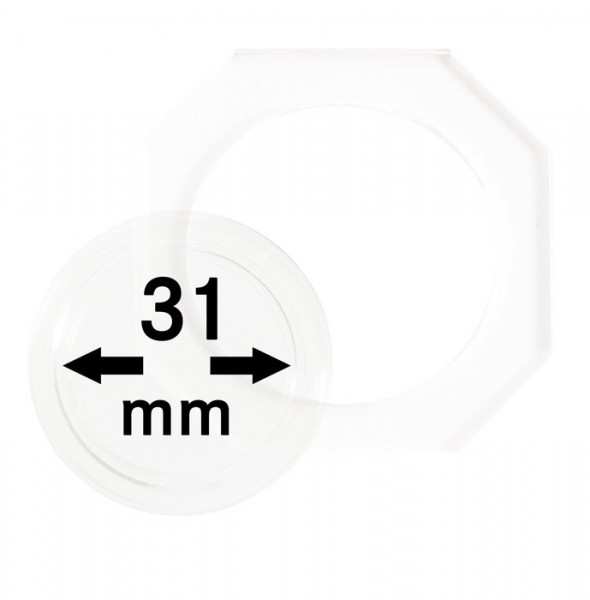 Lindner OCTO-Münzkapseln 31 mm, 2er-Packung