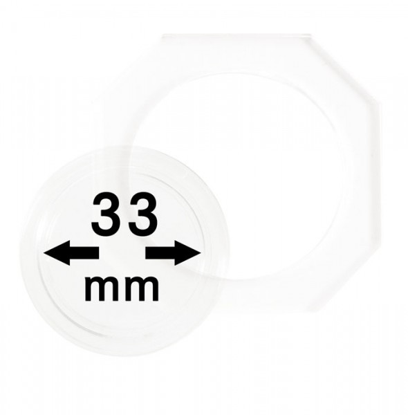 Lindner OCTO-Münzkapseln 33 mm, 2er-Packung