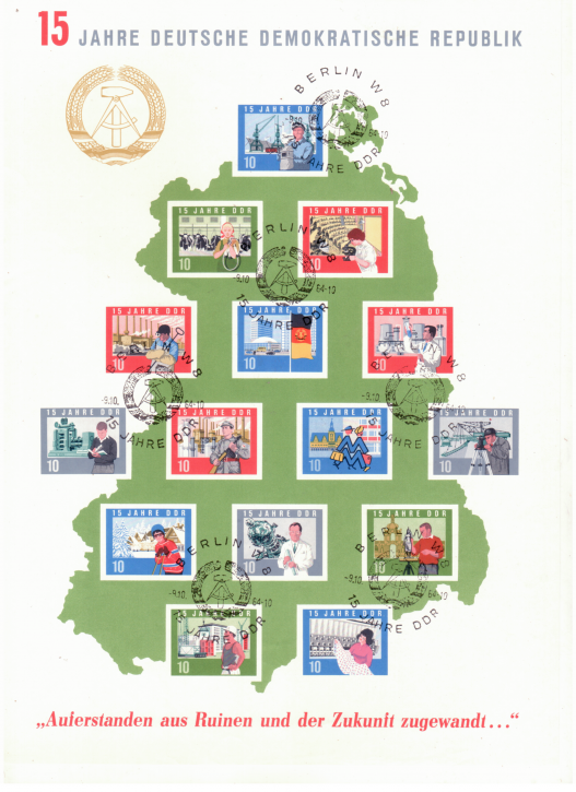 Briefmarken DDR 1964, Mi.Nr. Block 19, 15 Jahre DDR, Gestempelt