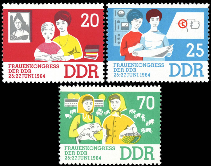 Briefmarken: DDR 1964, Mi.Nr. 1030-1032, Frauenkongress, Postfrisch