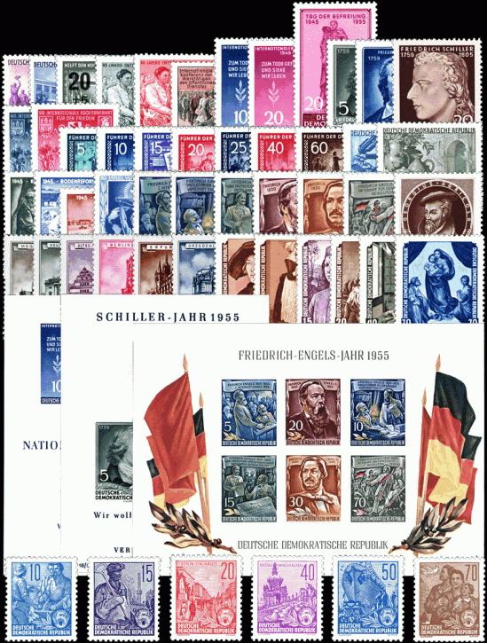 Briefmarken DDR Jahrgang 1955  Postfrisch - Komplett