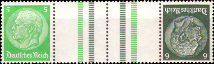 Briefmarken Deutsches Reich 1939, Zd-Mi. KZ 32 (515+Z+Z+516), Zusammendrucke aus MHB 48, Postfrisch