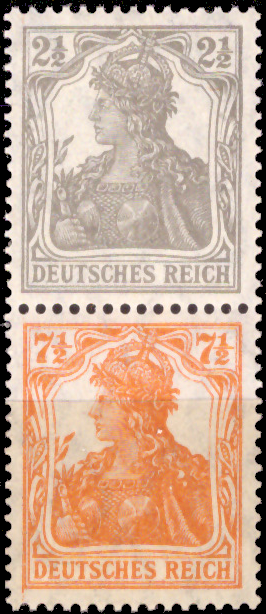 Briefmarken Deutsches Reich 1916/17, Mi.Nr. 98a-99a (S11a), Zusammendruck, Germania, Postfrisch