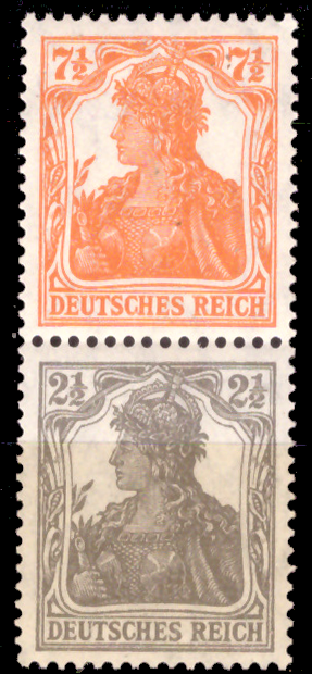 Briefmarken Deutsches Reich 1916/17, Mi.Nr. 99a-98a (S13a), Zusammendruck, Germania, Postfrisch