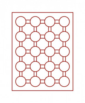 LINDNER Münzbox RAUCHGLAS mit 20 runden Vertiefungen für Münzkapseln mit Außen-Ø42 mm