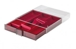 LINDNER Sammelbox RAUCHGLAS mit 3 flexibel unterteilbaren Fächern 65 x 280 x 29 mm