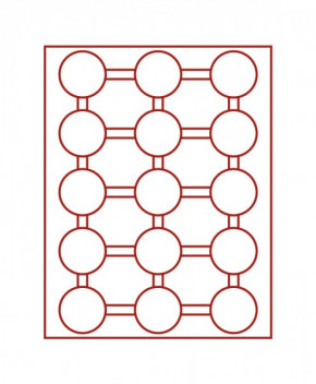 LINDNER Münzbox STANDARD mit 15 runden Vertiefungen für Münzkapseln mit Außen-Ø51 mm