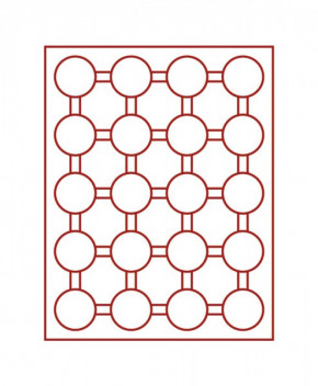 LINDNER Münzbox RAUCHGLAS mit 20 runden Vertiefungen für Münzkapseln mit Außen-Ø44 mm