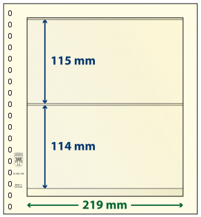 Lindner dT-Blanko-Blatt mit 2 Taschen Vergrößerte Rahmenbreite: 224 x 219 mm, 5er-Packung