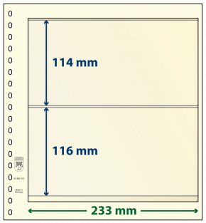 Lindner dT-Blanko-Blatt mit 2 Taschen Vergrößerte Rahmenbreite: 238 x 233 mm, 5er-Packung